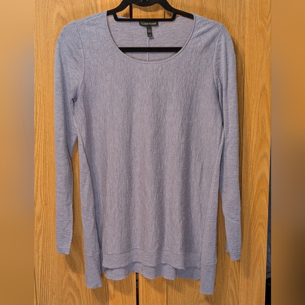 Eileen Fisher Women's Light Blue Long Sleeve Sweater